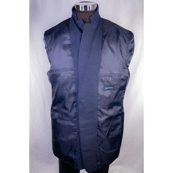Joseph & Feiss Sport Coat Jacket Blazer Windowpane Poly Blend Sz 44XL Two Button - Picture 9 of 13